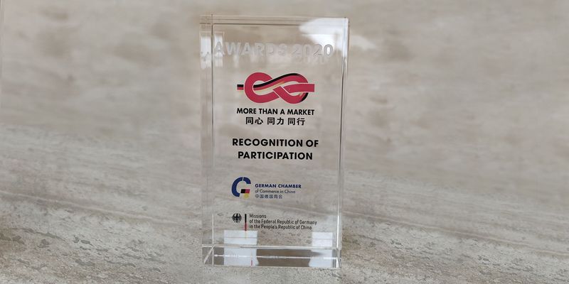 Award aus Glas "More than a Market Recognition of Participation"